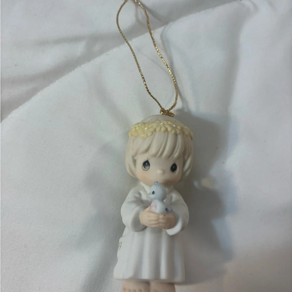 1999 Precious Moments Porcelain Ornament  May Your Wishes For Peace Take Wing